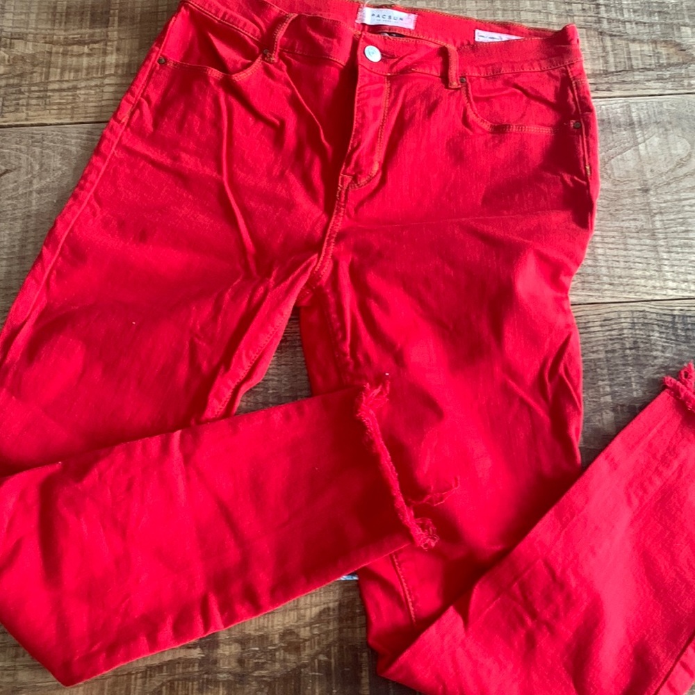 PacSun red ankle jeggings, 30